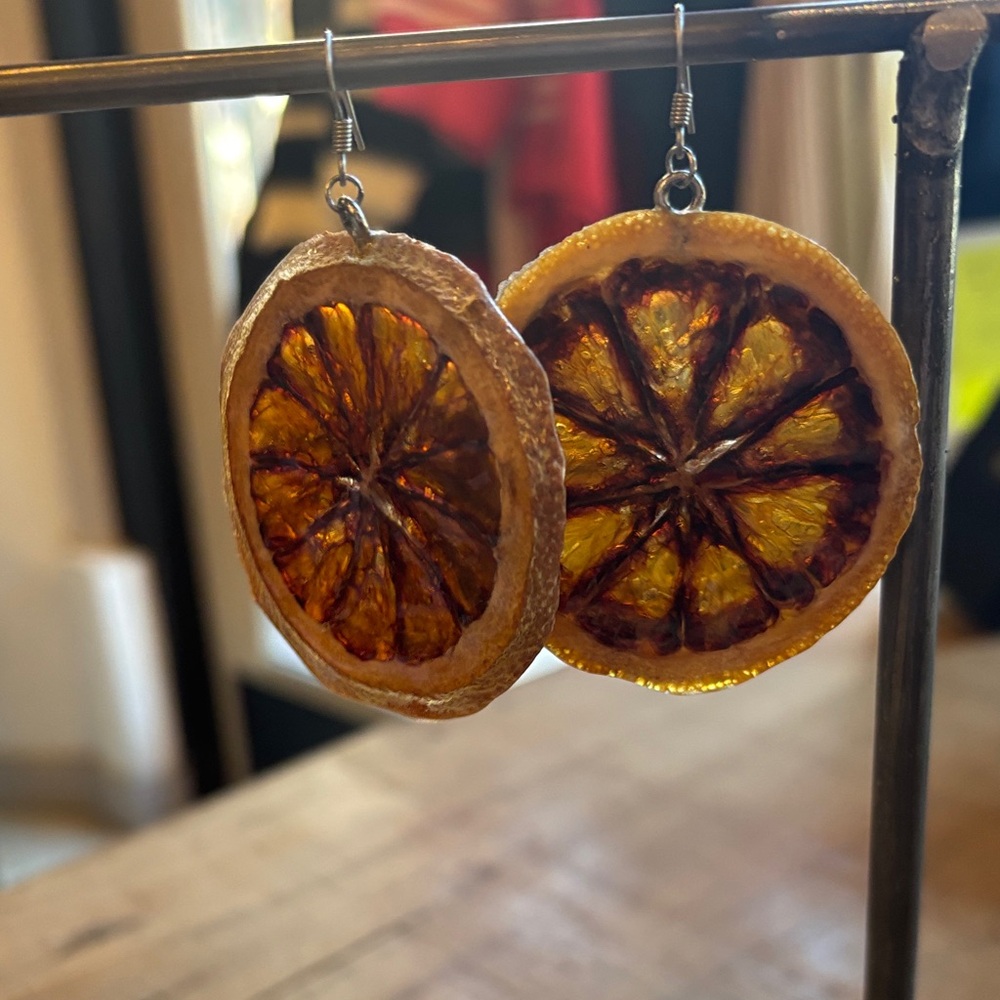 Handcrafted Citrus Slice Earrings